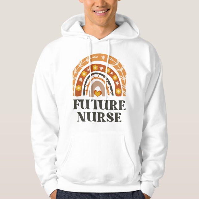Sudadera Enfermera futura vintage arcoiris (Anverso)