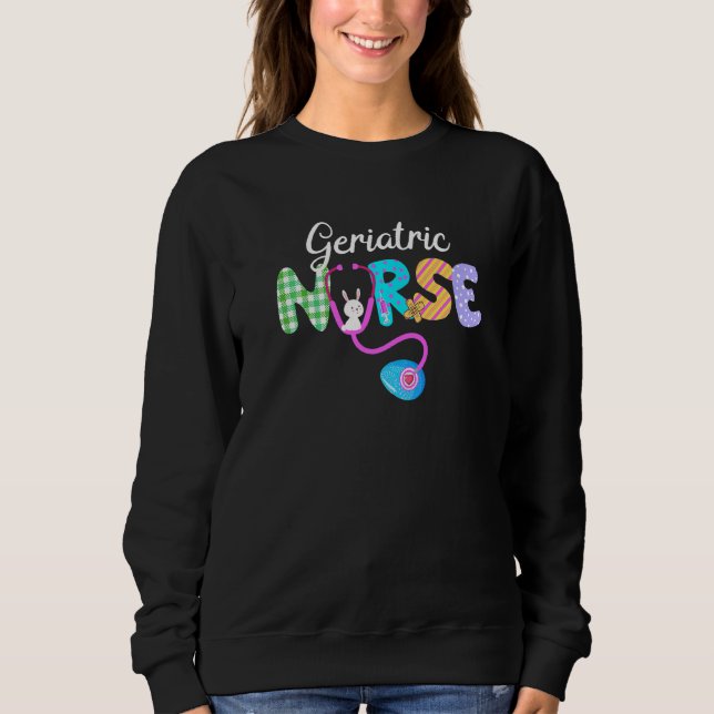 Sudadera Enfermera geriátrica Plaid Love Stethoscope Rn Nur (Anverso)