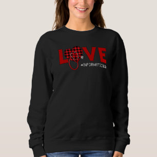 Sudadera Enfermera Informática Plaid Red Love Heart Stethos