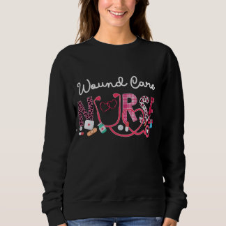 Sudadera Enfermera leñosa Leopardo Plaid Love Heart Stethos