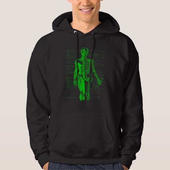 Sudadera Enfermera Médica de anatomía corporal humana verde (Anverso)