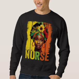 Sudadera Enfermera mujer negra afro melanina vintage histor