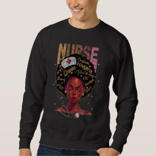 Sudadera Enfermera mujer negra afro retro genial mes de la