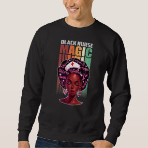 Sudadera Enfermera Mujer Negra Mágica Afro Melanin Reina de