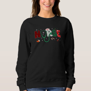 Sudadera Enfermera navideña Stethoscope Buffalo Plaid Nu