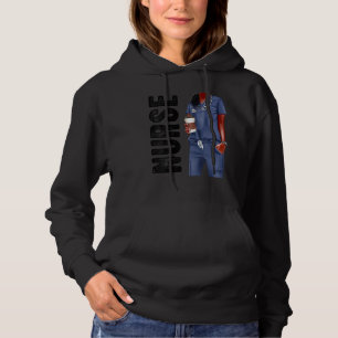 Sudadera Enfermera negra afro melanina afroamericana mujer
