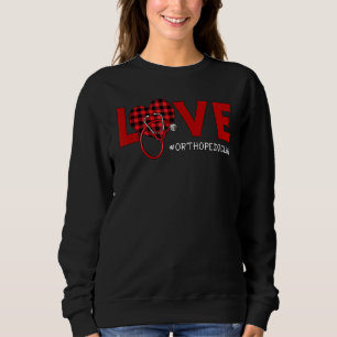 Sudadera Enfermera ortopédica Placed Red Love Heart Stethos