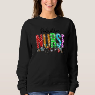 Sudadera Enfermera pediátrica Plaid Red Love Heart Stethosc