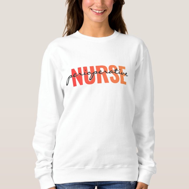 Sudadera Enfermera Perioperatoria Tipografía Moderna (Anverso)
