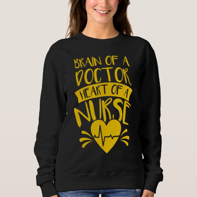 Sudadera Enfermera Profesional Cerebro De Un Corazón Médica (Anverso)