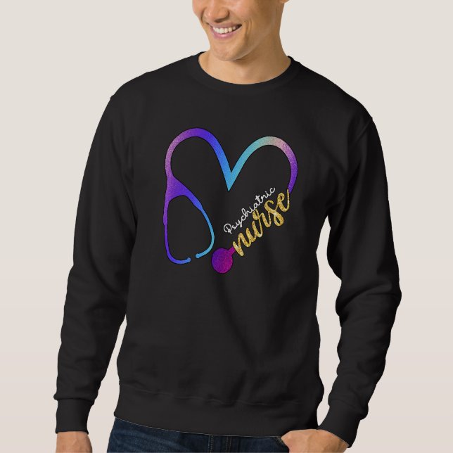 Sudadera Enfermera psiquiátrica Watercol Amor Stethoscope (Anverso)