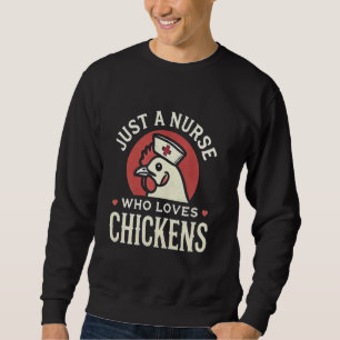 Sudadera Enfermera que ama a las gallinas retro divertida e