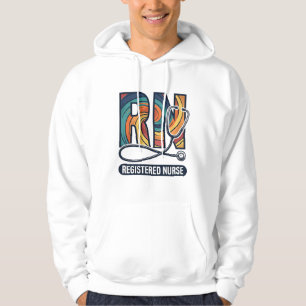 Sudadera Enfermera Registrada RN Diseño Vectorial Vintage A