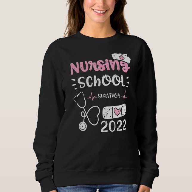 Sudadera Enfermera sobreviviente de escuela de Enfermería e (Anverso)