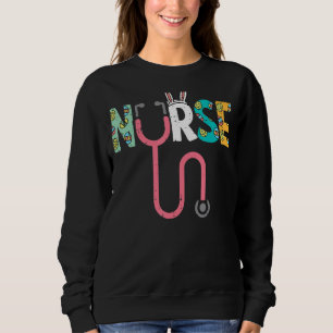 Sudadera Enfermera Stethoscope Bunny Ears Easter Scrub Er R