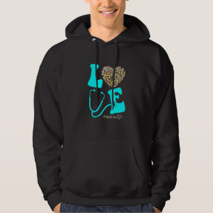 Sudadera Enfermera Vida Rn Lpn Escuela Cheetah Heart Leopar