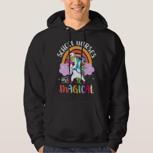 Sudadera Enfermeras escolares llevan arcoiris de unicornio 