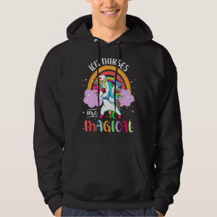 Sudadera Enfermeras Icu Rn Enfermería Magia Unicornio Arcoi