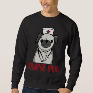 Sudadera Enfermeras Pug, pug, perro, mascota, enfermería, L