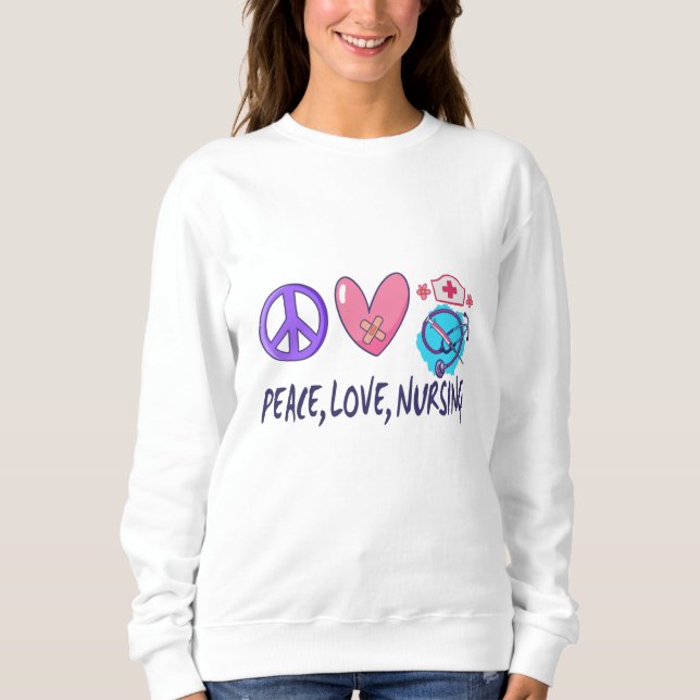 Sudadera Enfermería de amor por la paz (Anverso)
