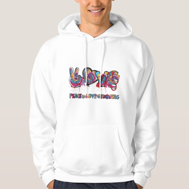 Sudadera Enfermería de amor por la paz Stethoscope Cute Enf (Anverso)