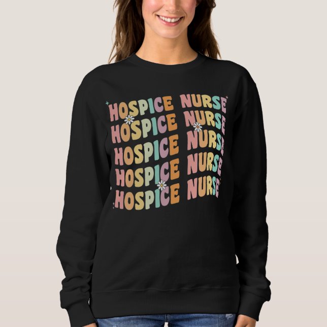 Sudadera Enfermería De Enfermeras De Hospi Retro Groovy Par (Anverso)