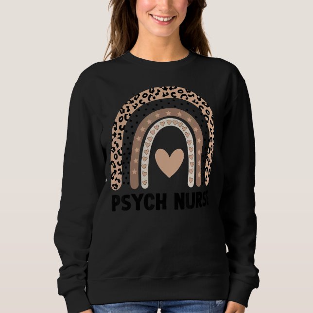 Sudadera Enfermería de enfermería de Psych Leopard Rainbow (Anverso)