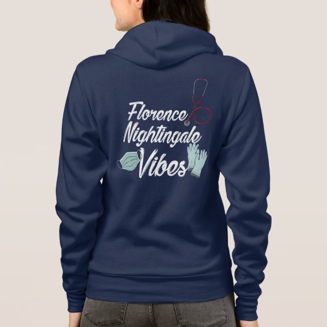 Sudadera Enfermería Estudiante Nightingale Vibes Personaliz (Reverso)