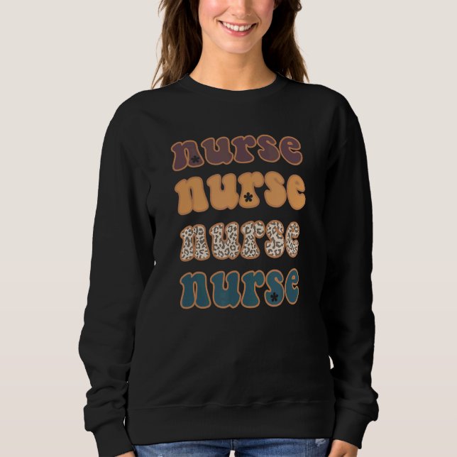 Sudadera Enfermería retro leopardo (Anverso)