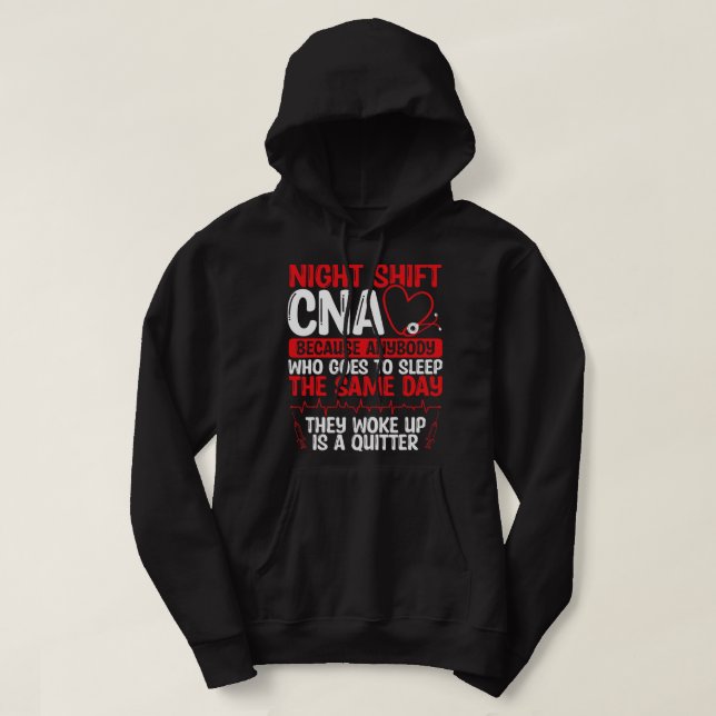 Sudadera Enfermería Turno de noche CNA Funny Assistant de E (Diseño del anverso)