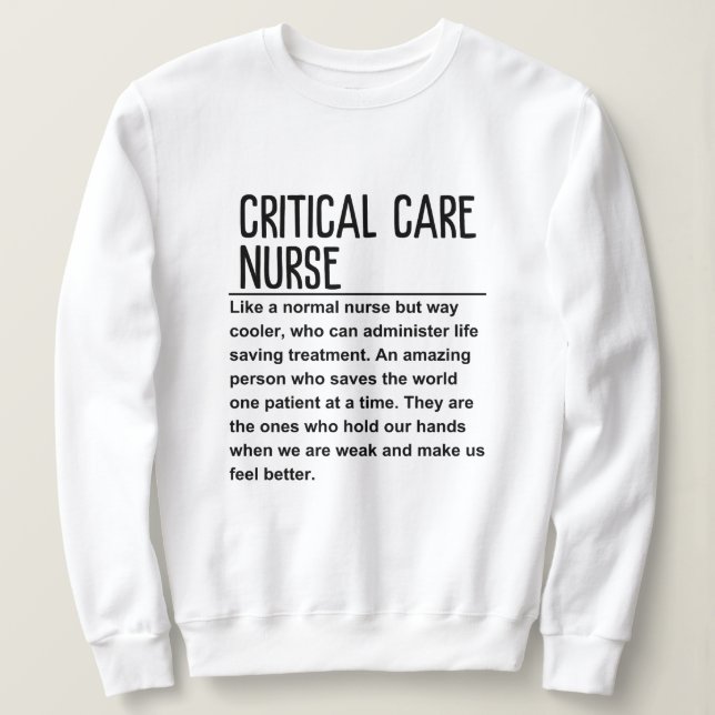 Sudadera Enfermero de cuidados críticos (Anverso del diseño)