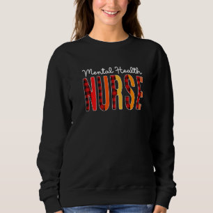 Sudadera Enfermero De Salud Mental Plaid Red Love Heart Ste