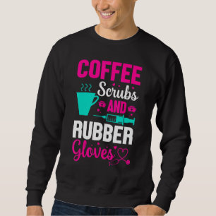 Sudadera Enfermero Médica De Café Y Guantes De Goma