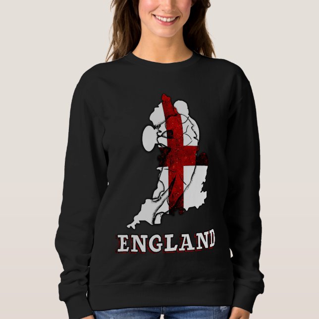 Sudadera England Rugby English Flag and Rugby Player Silhou (Anverso)