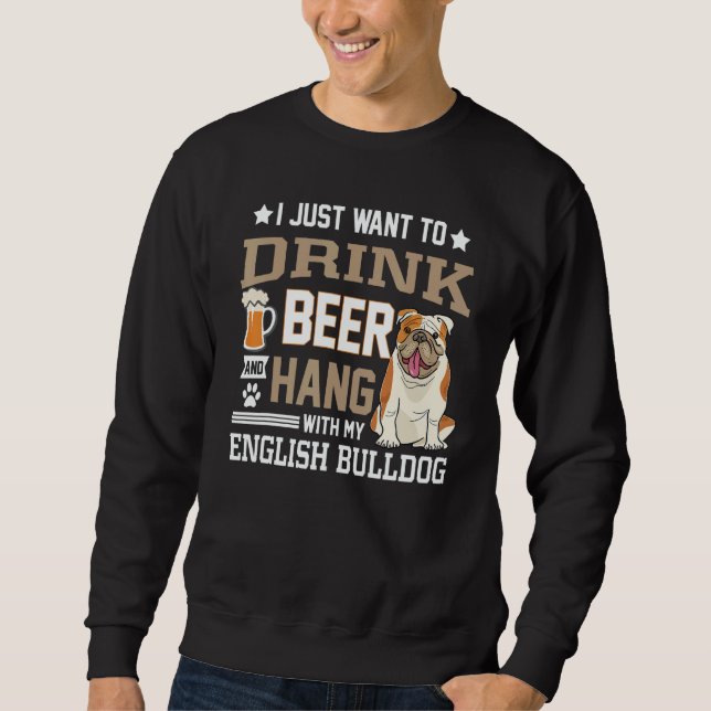 Sudadera English Bulldog Dad   British Dog  Beer (Anverso)