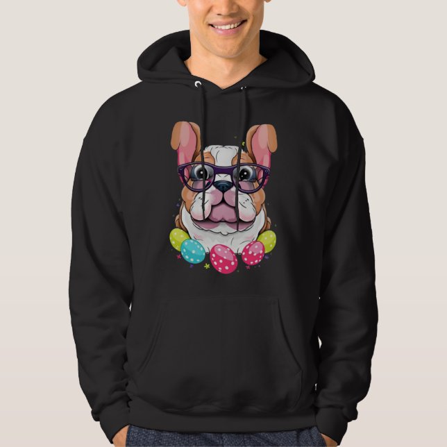 Sudadera English Bulldog Easter Bunny Dog Costume Boys Girl (Anverso)