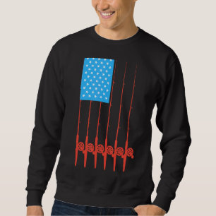 Sudadera Engranaje de pesca con pabellón de palo de pesca p