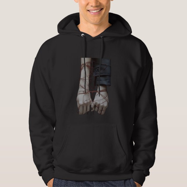 Sudadera Enlazado Pero Mirando" - Hoodie Gráfico Simbólico  (Anverso)