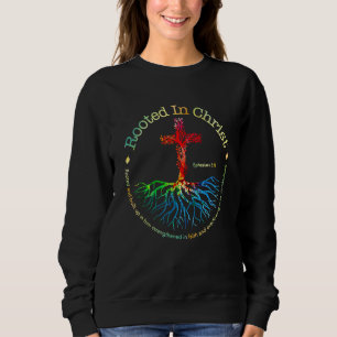 Sudadera Enraizada En Cristo cruza Pray God Bible Verso Chr