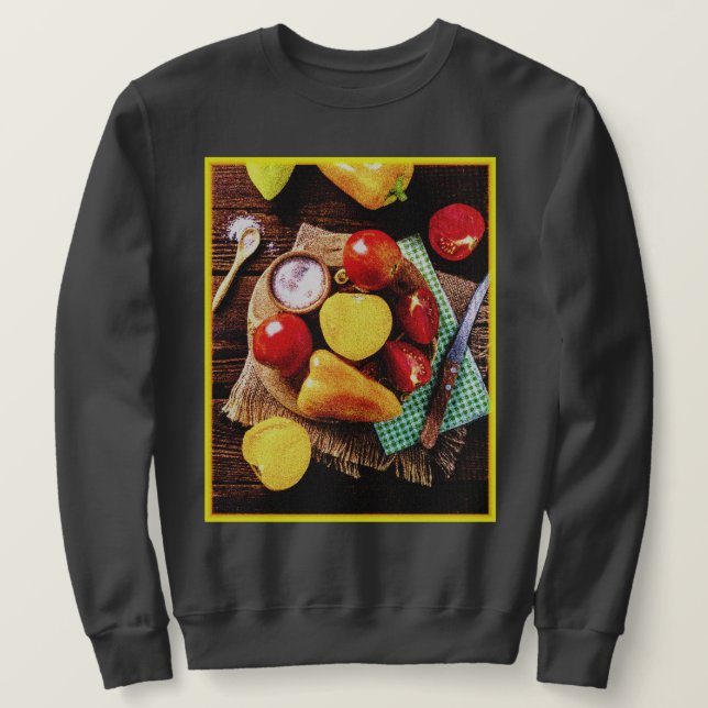 Sudadera "Ensalada Casera De Verduras" Foto Cuta. ¡Hazte co (Anverso del diseño)