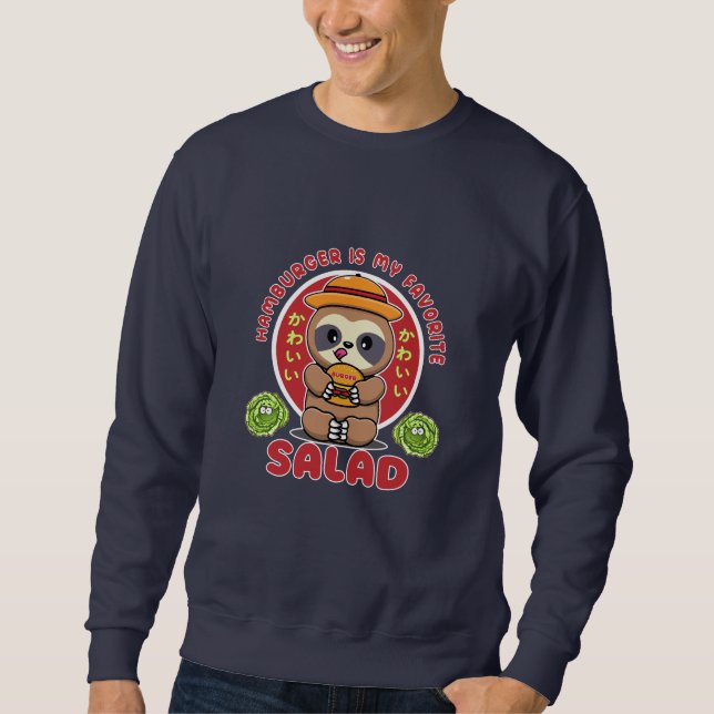 Sudadera Ensalada de hamburguesas de Kawaii (Anverso)