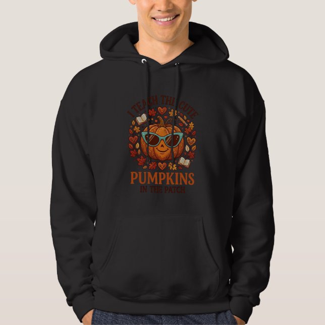 Sudadera Enseña Gafas de sol de Halloween con parches de ca (Anverso)