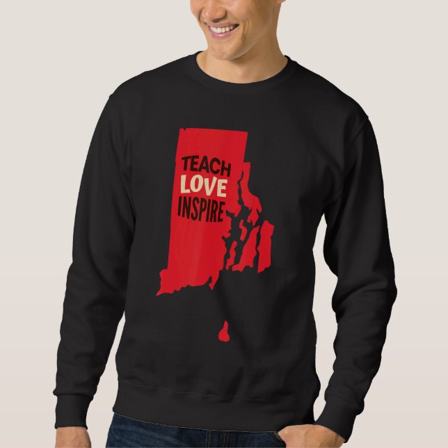 Sudadera Enseñanza de Rhode Island, amor, inspirar (Anverso)