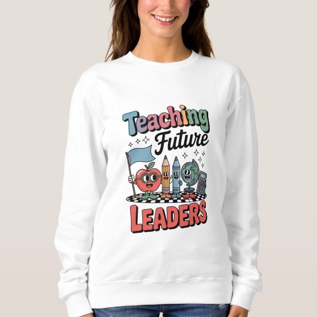 Sudadera Enseñanza Retro Líderes del Futuro Profesor Groovy (Anverso)