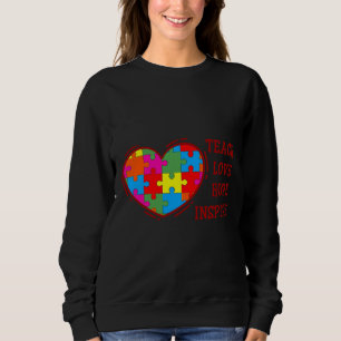 Sudadera Enseñar Amor Esperanza Inspira Autismo Conciencia