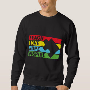 Sudadera Enseñar Amor Esperanza Inspira Autismo Conciencia