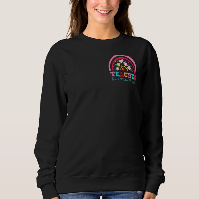 Sudadera Enseñar amor inspira a enseñar el día de la profes (Anverso)