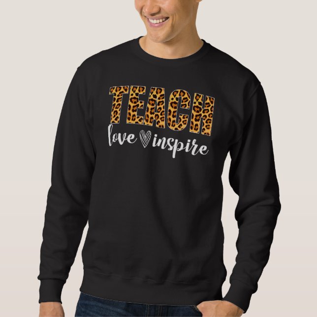 Sudadera Enseñar amor inspira a leopardo de la imprenta (Anverso)