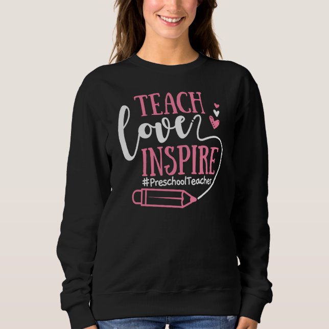 Sudadera Enseñar amor inspira Día de San Valentín Enseñanza (Anverso)