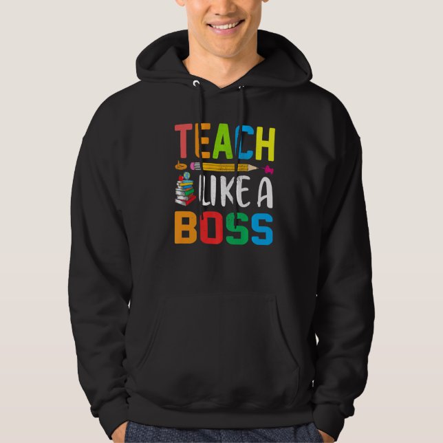 Sudadera Enseñar como un jefe maestro educado (Anverso)